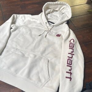 Carhartt White and Purple Sweatshirt Hoodie